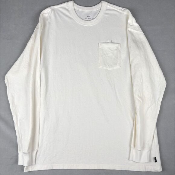 Nike Sportswear The Nike Tee Max 90 Long Sleeve Mens L Off White Cream Shirt EUC - Picture 1 of 13